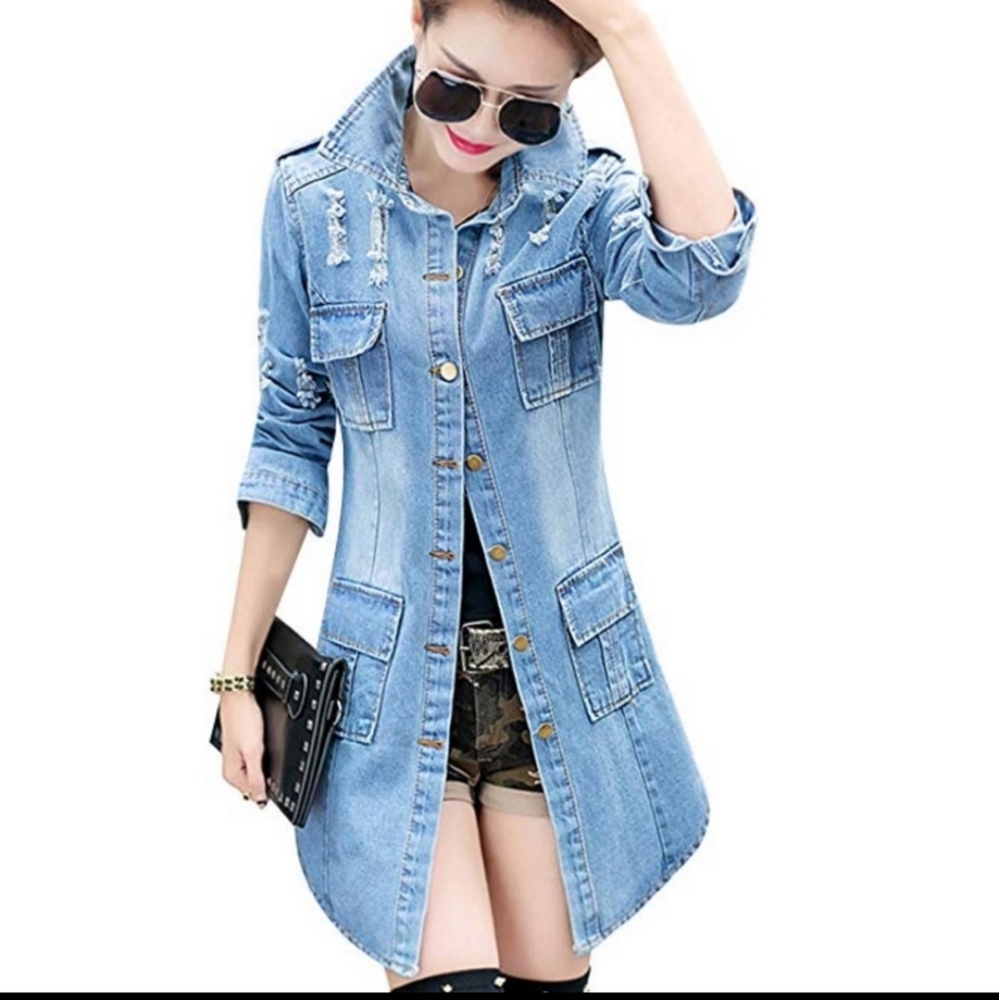 Distressed denim jacket - Picture 3 of 8